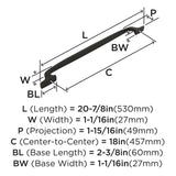 Amerock Appliance Pull Dark Oiled Bronze 18 inch (457 mm) Center to Center Highland Ridge 1 Pack Drawer Pull Drawer Handle Cabinet Hardware