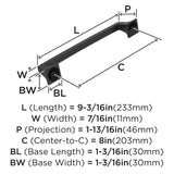 Amerock Appliance Pull Black Bronze 8 inch (203 mm) Center to Center Mulholland 1 Pack Drawer Pull Drawer Handle Cabinet Hardware