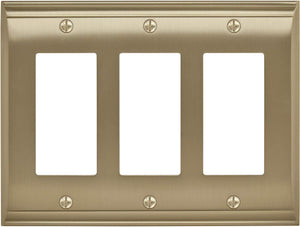 Amerock Wall Plate Golden Champagne 3 Rocker Switch Plate Cover Candler 1 Pack Decora Wall Plate Light Switch Cover