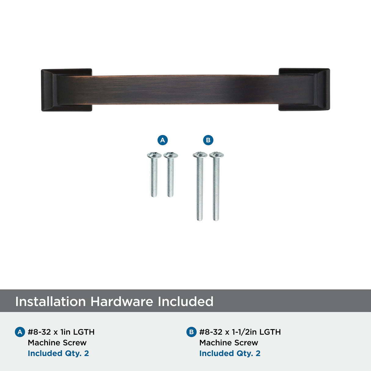 Amerock Cabinet Pull Oil Rubbed Bronze 3-3/4 inch (96 mm) Center to Center Candler 1 Pack Drawer Pull Drawer Handle Cabinet Hardware