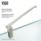 VIGO 36 in. x 48 in. x 79 in. Monteray Frameless Hinged Rectangle Shower Enclosure with Clear 0.38" Tempered Glass and Hardware in Brushed Nickel Finish with Left Handle and Base - VG6011BNCL36WR