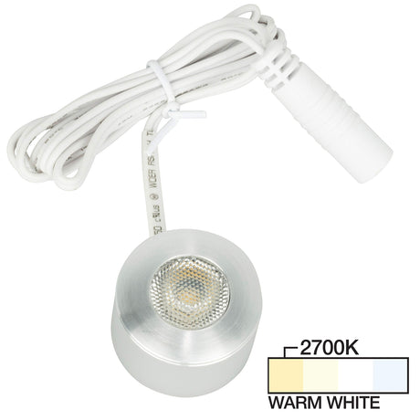 Task Lighting L-MR-CL-1BA-27 105 Lumen Brushed Aluminum Mini Round Puck Light, 2700K Warm White