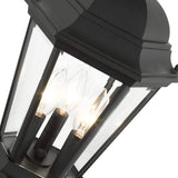 Livex Lighting 7563-14 Hamilton 3 Light Black Cast Aluminum Outdoor Post Head Lantern with Clear Beveled Glass