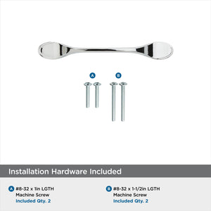 Amerock Cabinet Pull Polished Chrome 3 inch (76 mm) Center-to-Center Ravino 1 Pack Drawer Pull Drawer Handle Cabinet Hardware