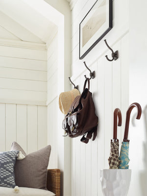 Amerock H37002ORB Kinsale Double Prong Decorative Wall Hook Oil Rubbed Bronze Hook for Coats, Hats, Backpacks, Bags Hooks for Bathroom, Bedroom, Closet, Entryway, Laundry Room, Office