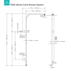 PULSE Showerspas 7004-BN-1.8GPM Monte Carlo Shower System, Brushed Nickel