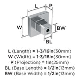 Amerock Cabinet Knob Polished Chrome 1-3/16 inch (30 mm) Length Monument 1 Pack Drawer Knob Cabinet Hardware