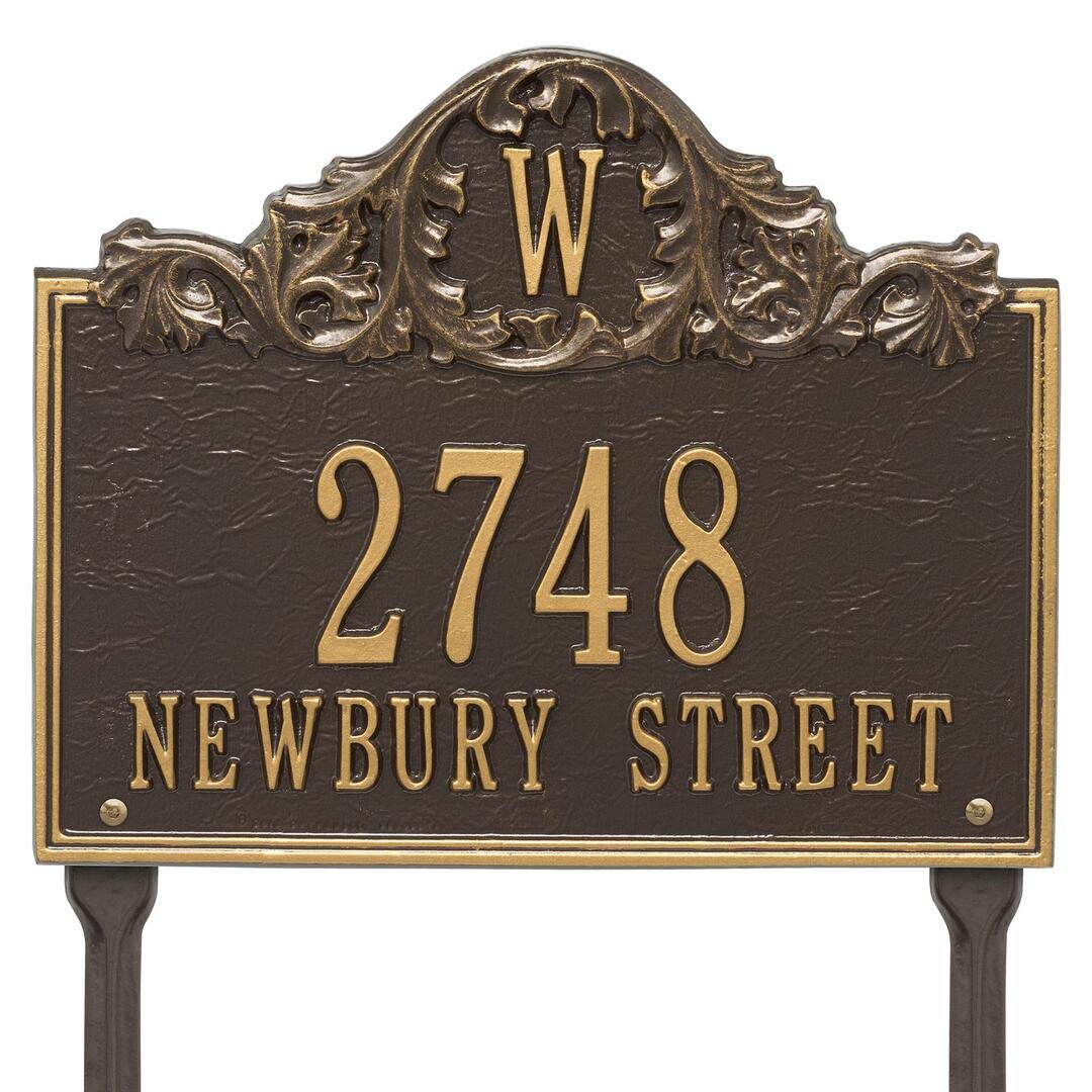 Whitehall 1109OG - Personalized Acanthus Monogram Plaque - Lawn - 3 Line