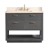 Avanity Allie 43 in. Vanity Combo in Twilight Gray with Gold Trim and Crema Marfil Marble Top