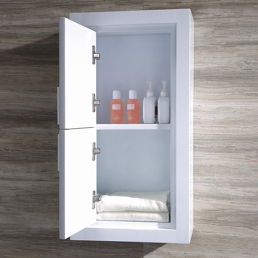 Fresca FST8140WH Fresca Allier White Bathroom Linen Side Cabinet w/ 2 Doors