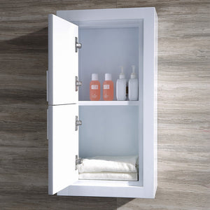 Fresca FST8140WH Fresca Allier White Bathroom Linen Side Cabinet w/ 2 Doors