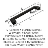 Amerock Appliance Pull Black Bronze 8 inch (203 mm) Center to Center Blackrock 1 Pack Drawer Pull Drawer Handle Cabinet Hardware