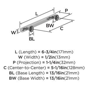 Amerock Corp BP3710526 Everett Pull, 5-1/16 in (128 mm) Center-to-Center, Polished Chrome