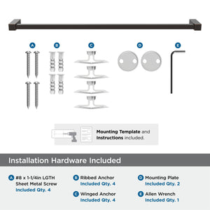 Amerock BH36084ORB Oil Rubbed Bronze Towel Bar 24 in (610 mm) Towel Rack Monument Bathroom Towel Holder Bathroom Hardware Bath Accessories