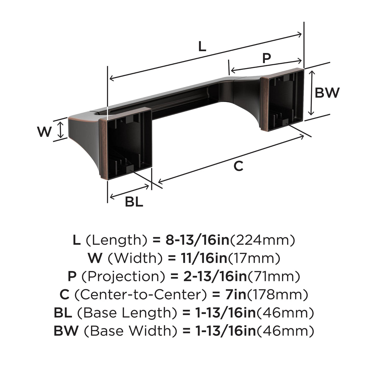 Amerock BH36021ORB Oil Rubbed Bronze Pivoting Double Post Toilet Paper Holder 8-13/16 in. (224 mm) Toilet Tissue Holder Mulholland Bath Tissue Holder Bathroom Hardware Bath Accessories