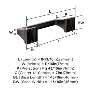 Amerock BH36021ORB Oil Rubbed Bronze Pivoting Double Post Toilet Paper Holder 8-13/16 in. (224 mm) Toilet Tissue Holder Mulholland Bath Tissue Holder Bathroom Hardware Bath Accessories