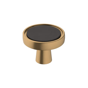 Amerock Cabinet Knob Matte Black/Champagne Bronze 1-3/8 inch (35 mm) Diameter Mergence 1 Pack Drawer Knob Cabinet Hardware