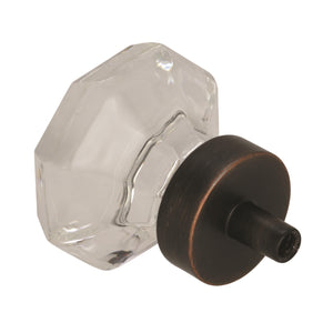 Amerock Cabinet Knob Clear/Oil-Rubbed Bronze 1-5/16 inch (33 mm) Diameter Traditional Classics 1 Pack Drawer Knob Cabinet Hardware
