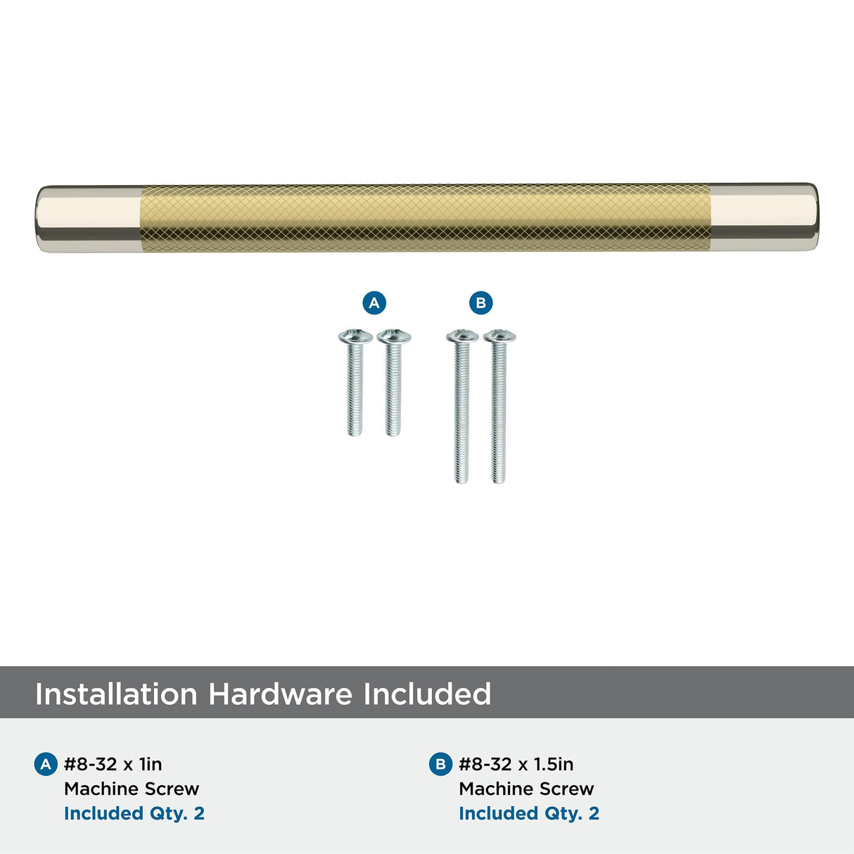 Amerock Cabinet Pull Polished Nickel/Golden Champagne 6-5/16 inch (160 mm) Center-to-Center Esquire 1 Pack Drawer Pull Drawer Handle Cabinet Hardware