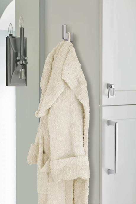 Amerock BH3600026 Chrome Single Robe Hook 3-9/16 in. (90 mm) Length Towel Holder Blackrock Towel Hook for Bathroom Bathroom Hardware Bath Accessories