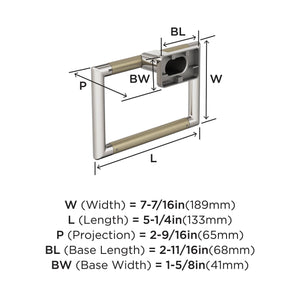 Amerock BH26612PNBBZ Polished Nickel/Golden Champagne Towel Ring 5-1/4 in (133 mm) Towel Holder Esquire Hand Towel Holder for Bathroom Wall Small Kitchen Towel Holder Bath Accessories