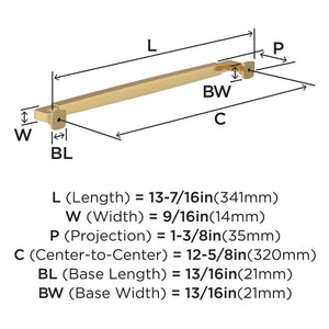 Amerock BP37401CZ Champagne Bronze Cabinet Pull 12-5/8 in (320 mm) Center-to-Center Cabinet Handle Stature Drawer Pull Kitchen Cabinet Handle Furniture Hardware