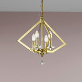 Livex Lighting 50664-01 Diamond 4-Light Chandelier, Antique Brass