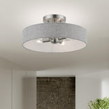 Livex Lighting 46147-91 Elmhurst - 4 Light Semi-Flush Mount In Timeless Style-6 Inches Tall and 14 Inches Wide, Elmhurst - 4 Light Semi-Flush Mount In Timeless Style-6 Inches Tall and 14 Inches Wide
