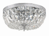 Crystorama 3 Light Clear Italian Crystal Polished Chrome Flush Mount 712-CH-CL-I