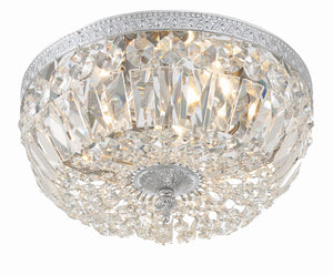 Crystorama 3 Light Hand Cut Crystal Polished Chrome Flush Mount 712-CH-CL-MWP