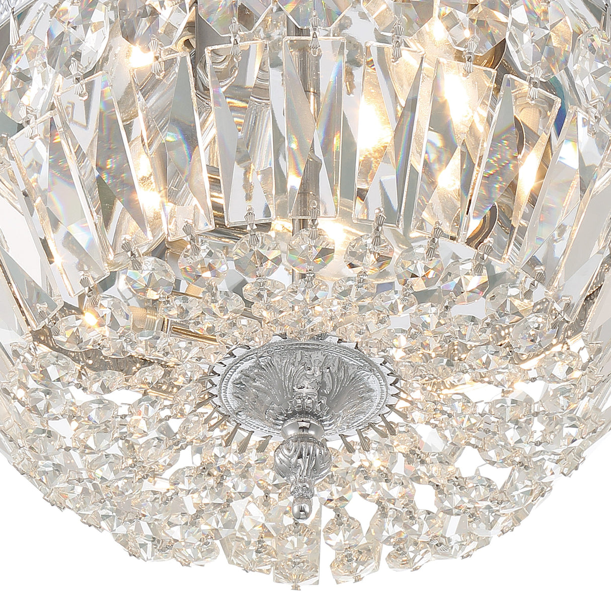 Crystorama 3 Light Hand Cut Crystal Polished Chrome Flush Mount 712-CH-CL-MWP
