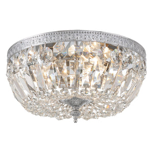 Crystorama 3 Light Swarovski Strass Crystal Polished Chrome Flush Mount 712-CH-CL-S