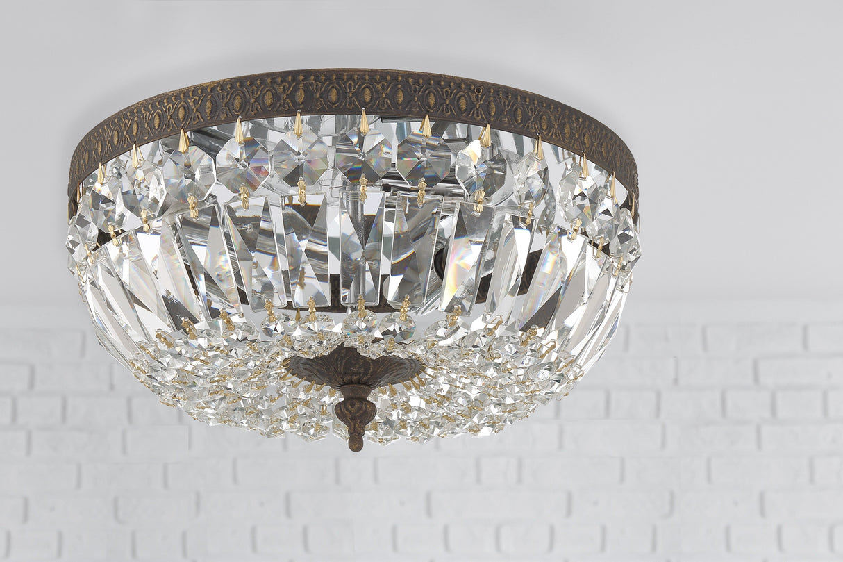 Crystorama 3 Light Hand Cut Crystal Polished Chrome Flush Mount 712-CH-CL-MWP
