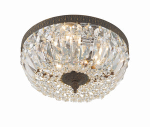 Crystorama 3 Light Hand Cut Crystal Polished Chrome Flush Mount 712-CH-CL-MWP