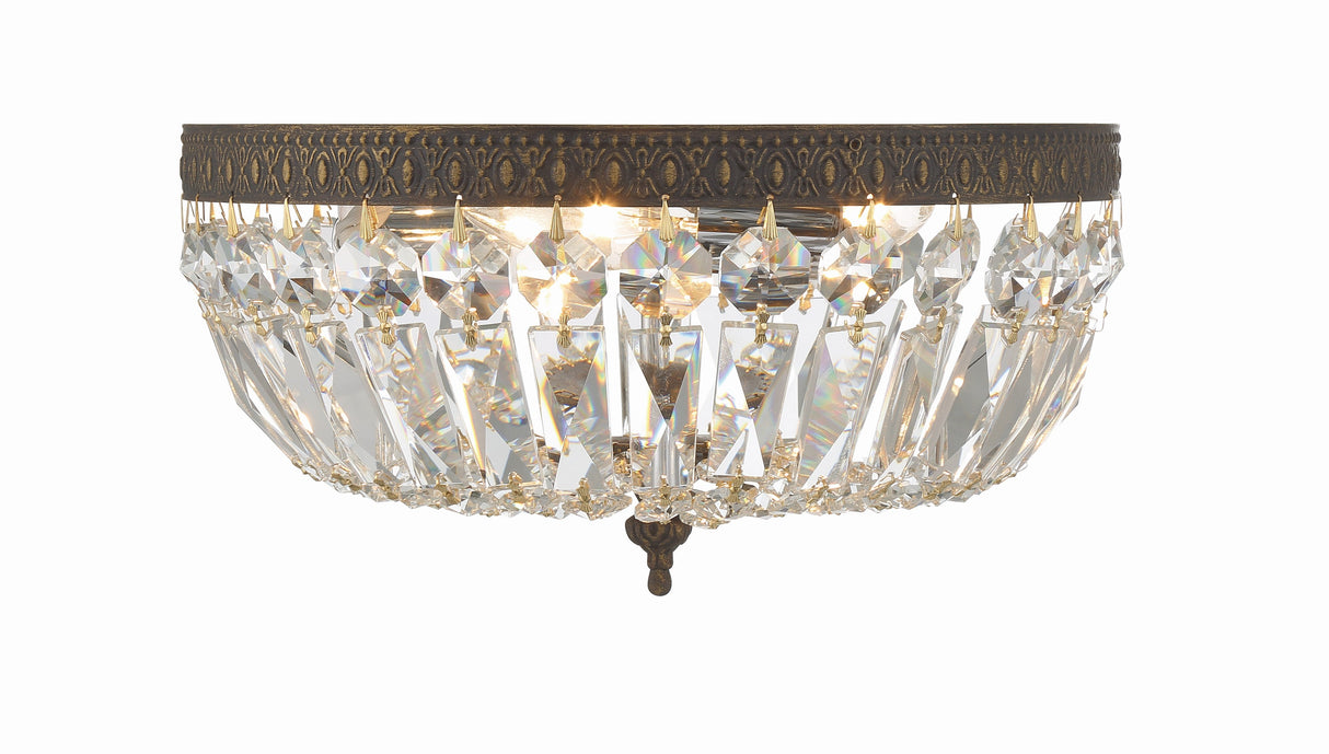 Crystorama 3 Light Hand Cut Crystal Polished Chrome Flush Mount 712-CH-CL-MWP