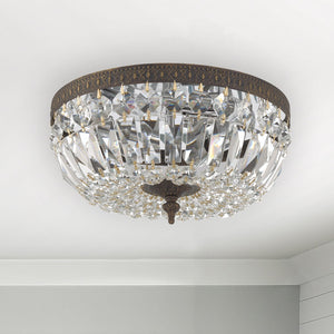 Crystorama 3 Light Hand Cut Crystal Polished Chrome Flush Mount 712-CH-CL-MWP