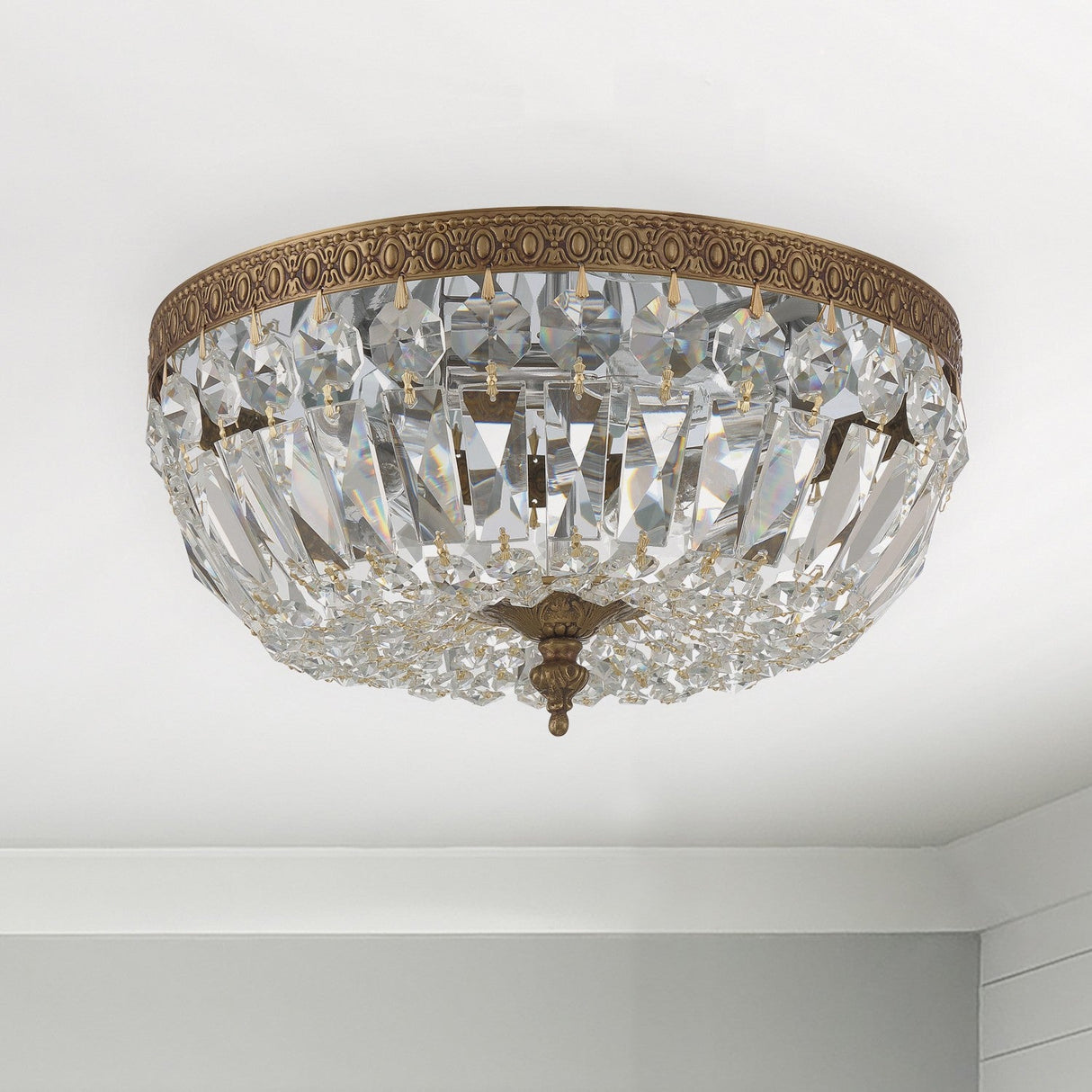 Crystorama 3 Light Hand Cut Crystal Polished Chrome Flush Mount 712-CH-CL-MWP