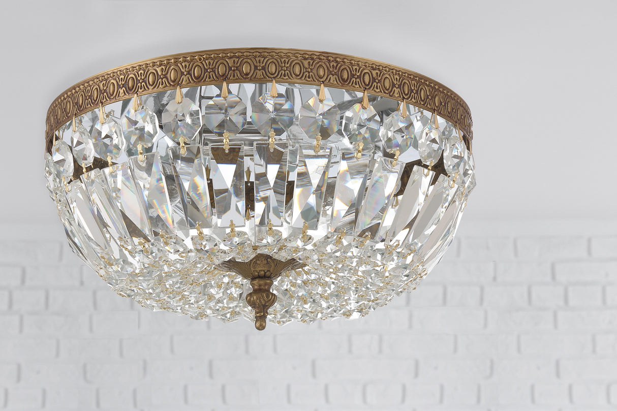 Crystorama 3 Light Hand Cut Crystal Polished Chrome Flush Mount 712-CH-CL-MWP