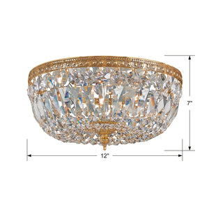 Crystorama 3 Light Hand Cut Crystal Polished Chrome Flush Mount 712-CH-CL-MWP