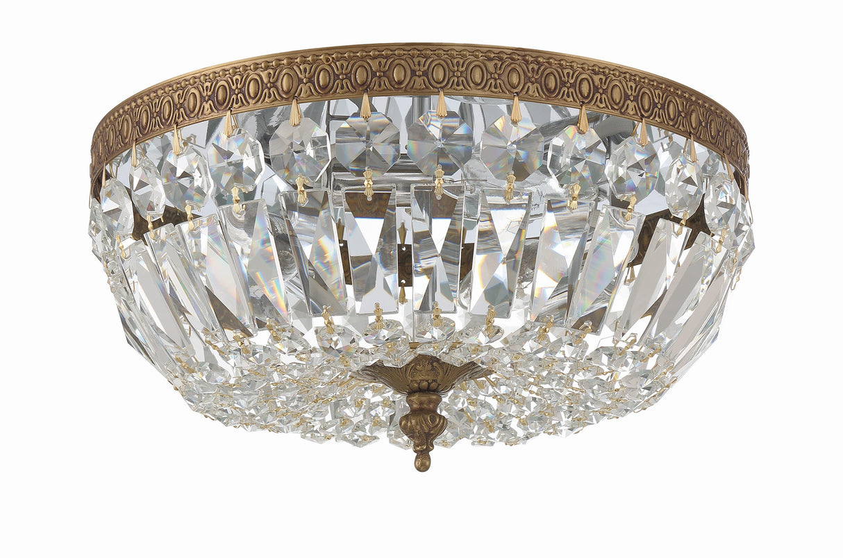 Crystorama 3 Light Hand Cut Crystal Polished Chrome Flush Mount 712-CH-CL-MWP