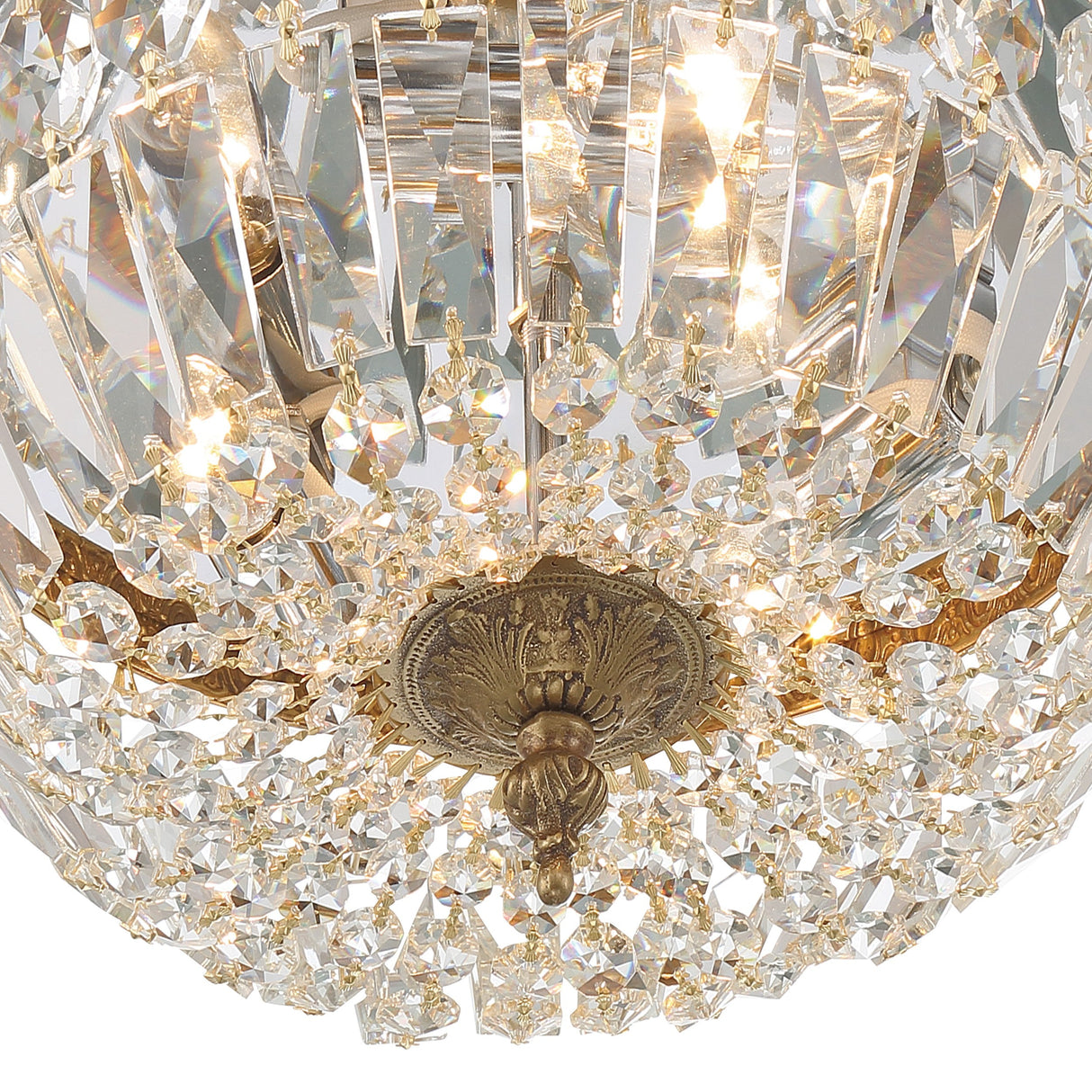 Crystorama 3 Light Hand Cut Crystal Polished Chrome Flush Mount 712-CH-CL-MWP