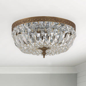 Crystorama 3 Light Hand Cut Crystal Polished Chrome Flush Mount 712-CH-CL-MWP