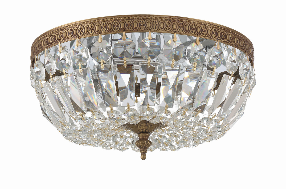 Crystorama 3 Light Clear Italian Crystal Polished Chrome Flush Mount 712-CH-CL-I