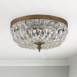 Crystorama 3 Light Clear Italian Crystal Polished Chrome Flush Mount 712-CH-CL-I