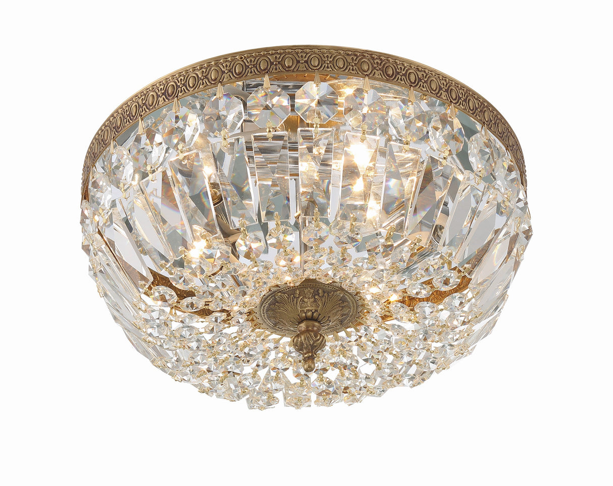 Crystorama 3 Light Clear Italian Crystal Polished Chrome Flush Mount 712-CH-CL-I