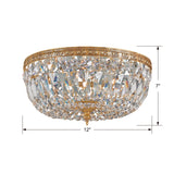 Crystorama 3 Light Clear Italian Crystal Polished Chrome Flush Mount 712-CH-CL-I