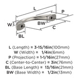 Amerock BP37230G10 Satin Nickel Cabinet Pull 3 inch (76mm) Center-to-Center Cabinet Hardware Vaile Furniture Hardware Drawer Pull