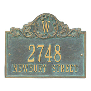 Whitehall 1104BV - Personalized Acanthus Monogram Plaque - Wall - 3 line