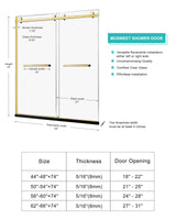 Milano Double Sliding Shower Door, 60 in.W x 74 in.H Framed Shower Door 5/16"(8mm) Clear Tempered Glass, 18 inch Pull Handle, Stainless Steel Hardware, Matte Black Finished