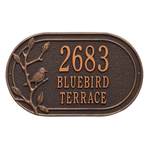 Whitehall 3110OB - Personalized Woodridge Bird Oval Plaque - Standard - Wall - 3 Line